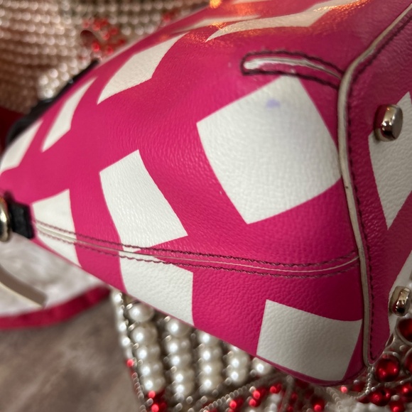 Kate Spade Hot Pink Checkered Crossbody RARE - Picture 3 of 8
